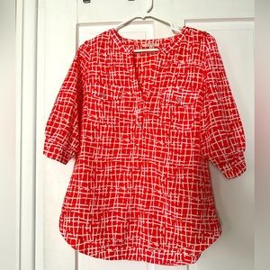 41 Hawthorn Filbert Grid Print Blouse